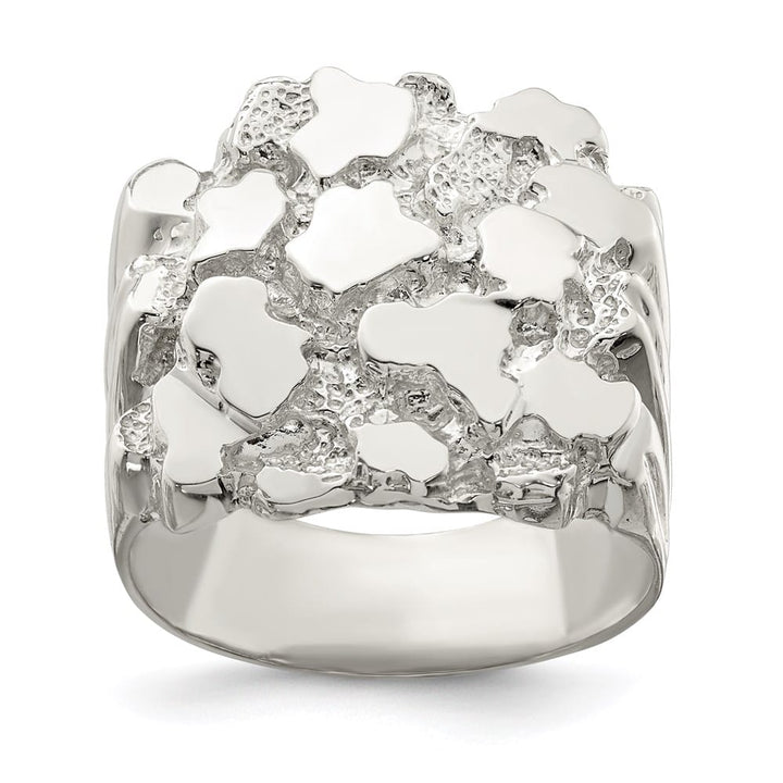 Sterling Silver 5 mm 9.98 g Nugget Men's Ring