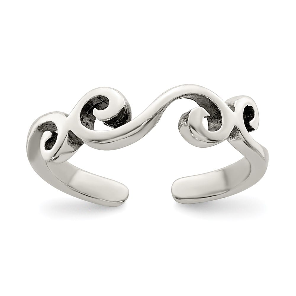 Sterling Silver 5 mm Antiqued Toe Ring