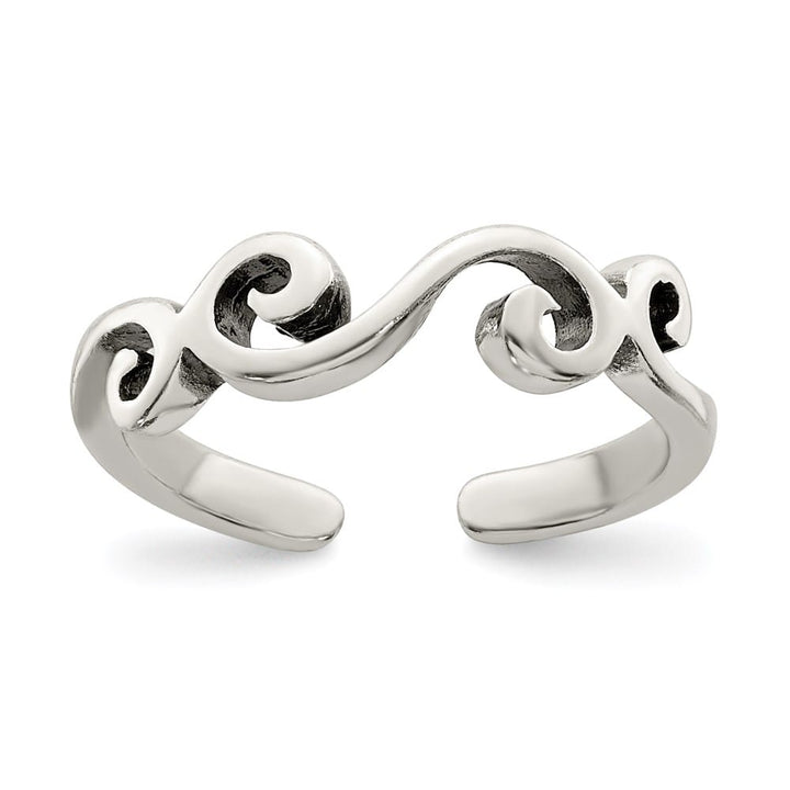Sterling Silver 5 mm Antiqued Toe Ring