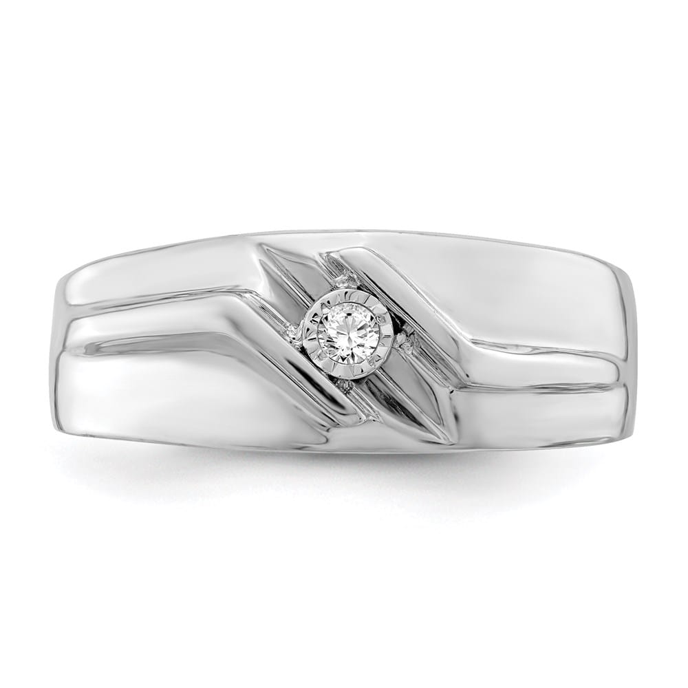 Sterling Silver 5 mm Diamond Men's Ring