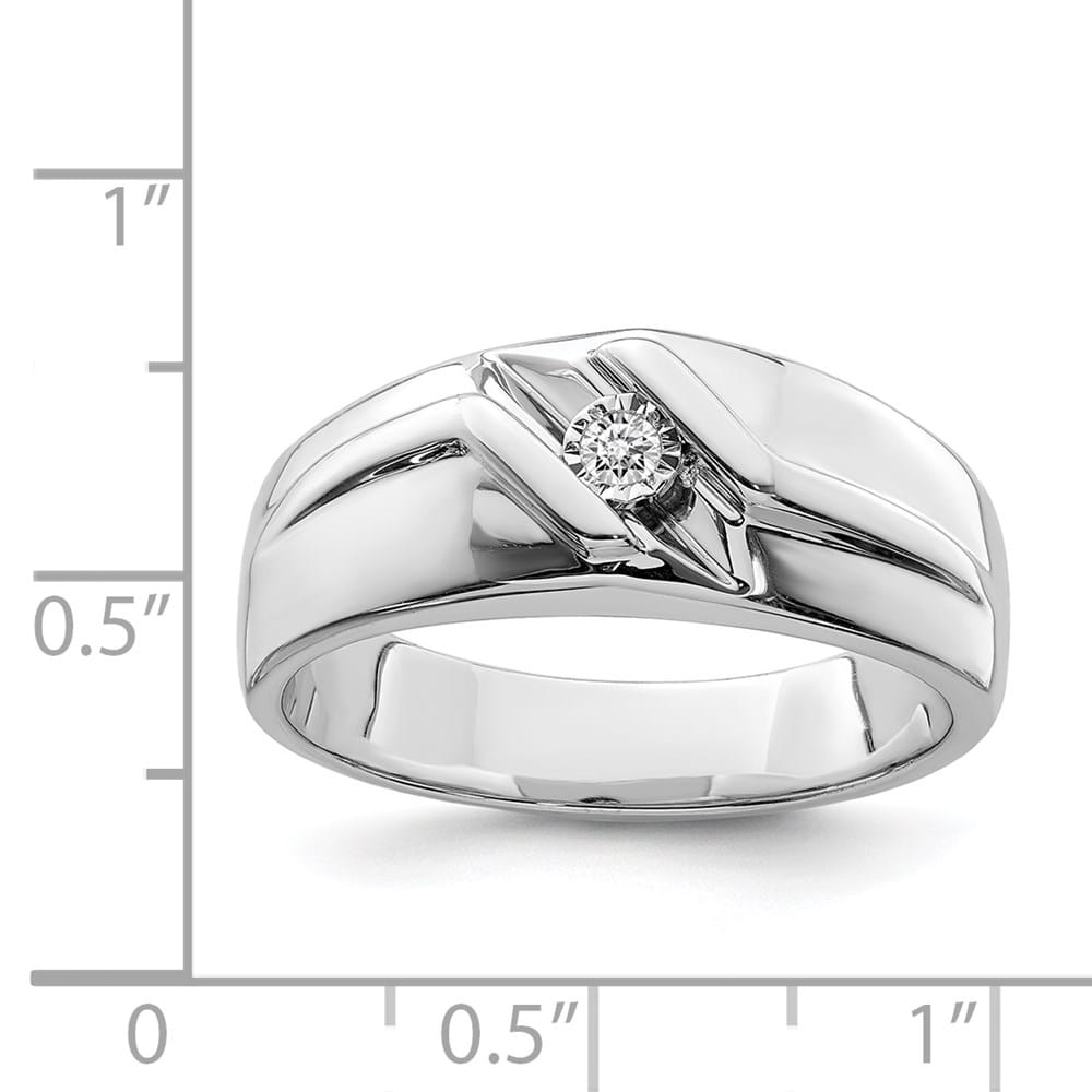 Sterling Silver 5 mm Diamond Men's Ring
