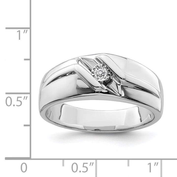 Sterling Silver 5 mm Diamond Men's Ring