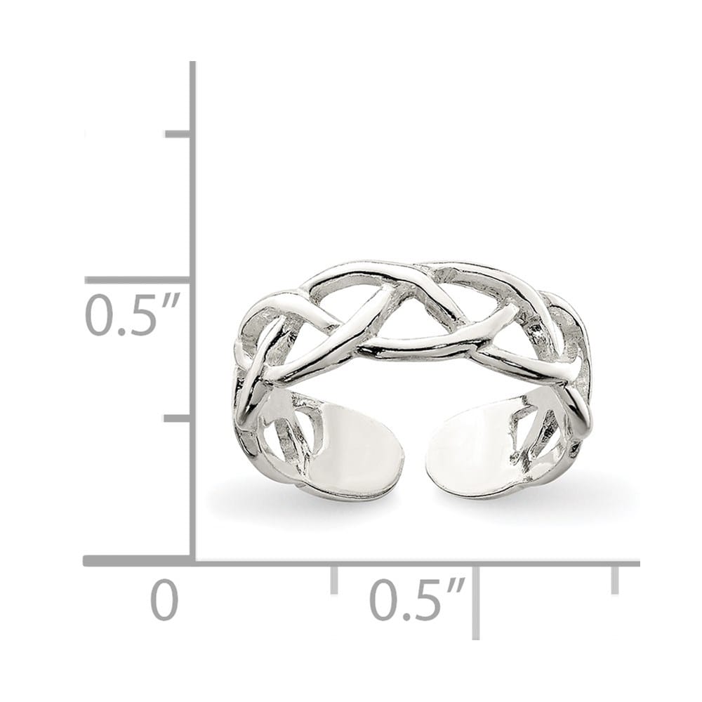 Sterling Silver 5 mm Woven Toe Ring