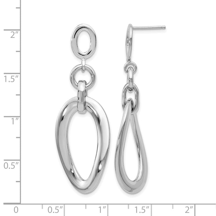 Sterling Silver 50mm Polished Post Dangle Earrings