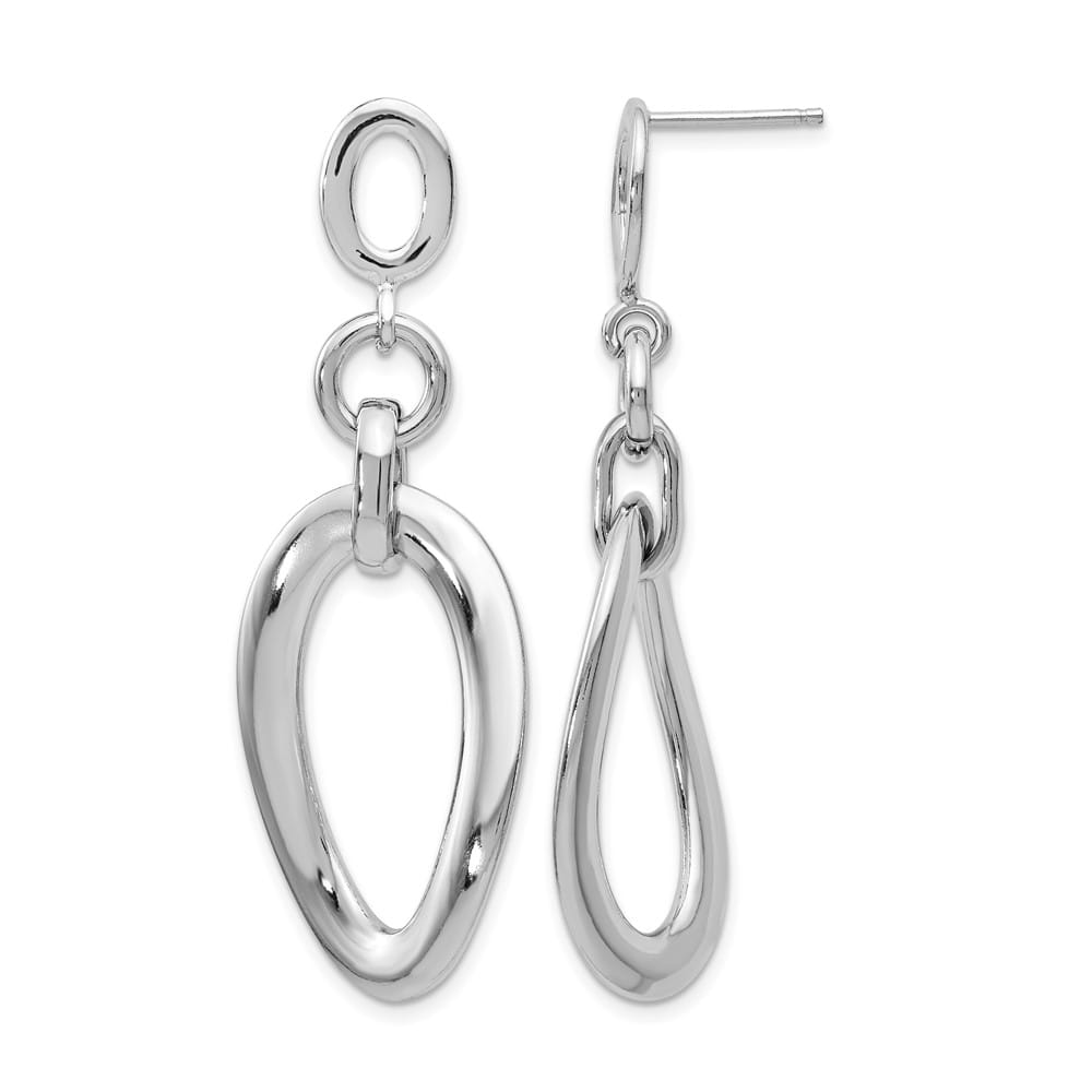 Sterling Silver 50mm Polished Post Dangle Earrings