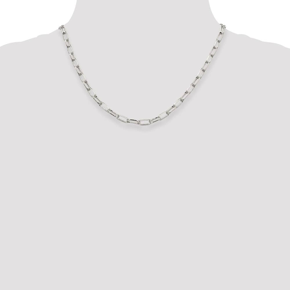 Sterling Silver 5mm Elongated Open Link Chain Size 18