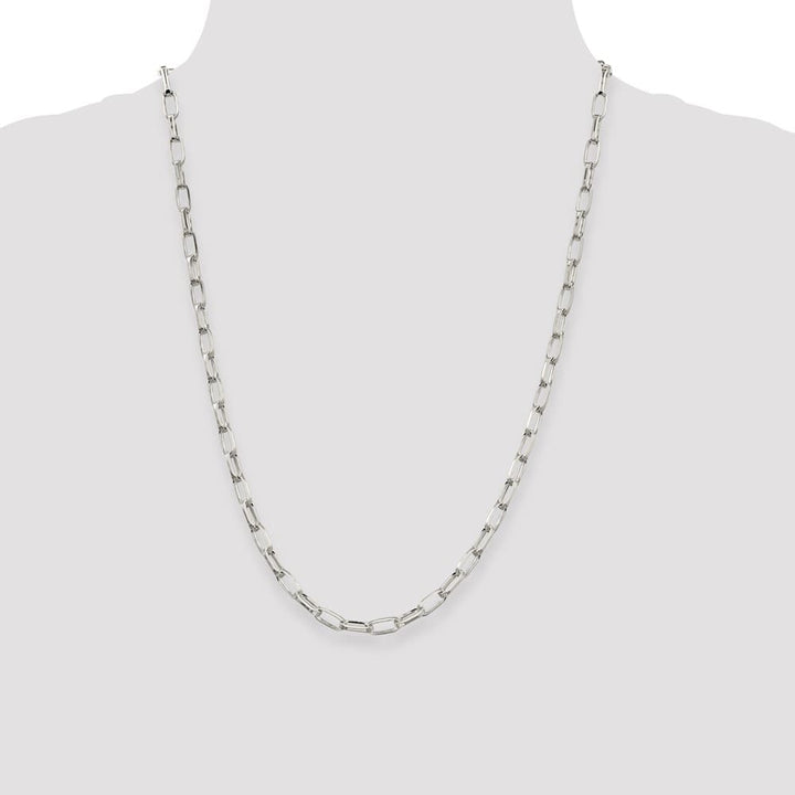 Sterling Silver 5mm Elongated Open Link Chain Size 24