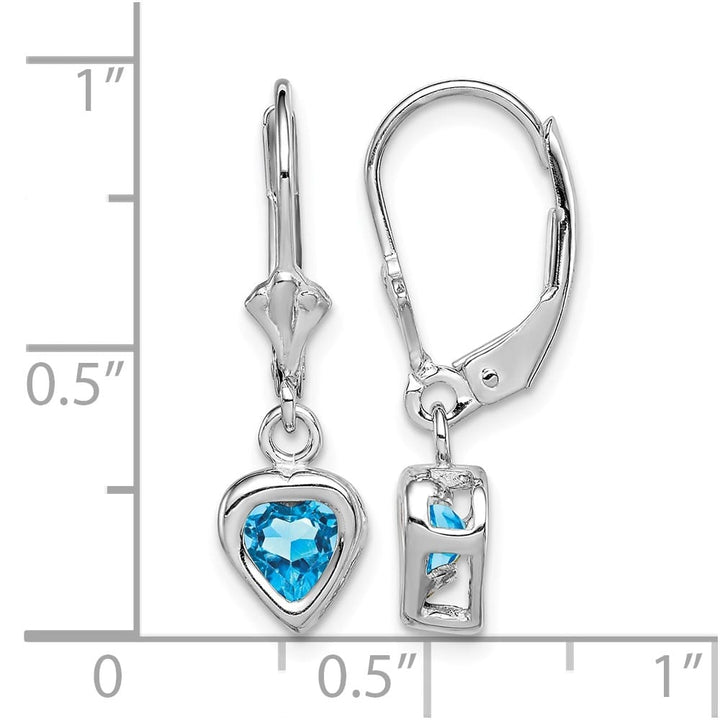 Sterling Silver 5mm Heart Leverback Earrings, view 8 of 20