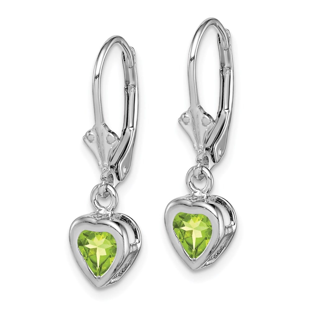 Sterling Silver 5mm Heart Leverback Earrings, view 18 of 20