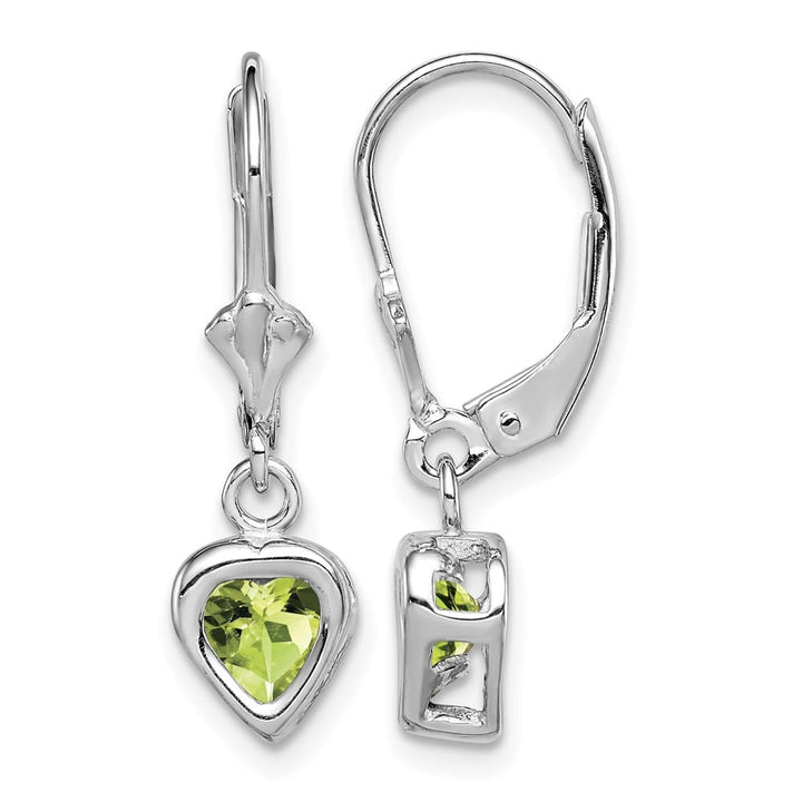 Sterling Silver 5mm Heart Leverback Earrings, view 17 of 20