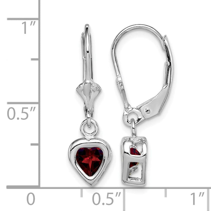 Sterling Silver 5mm Heart Leverback Earrings, view 16 of 20