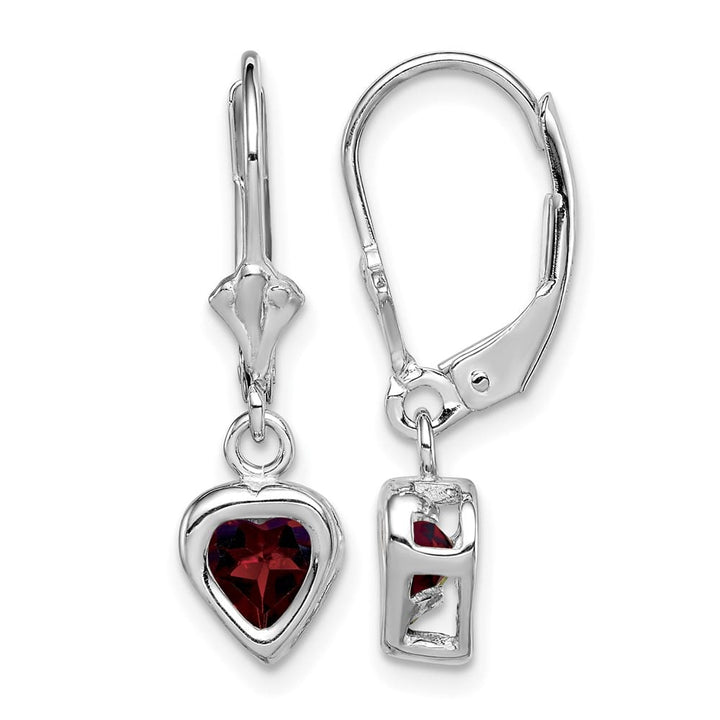 Sterling Silver 5mm Heart Leverback Earrings, view 13 of 20