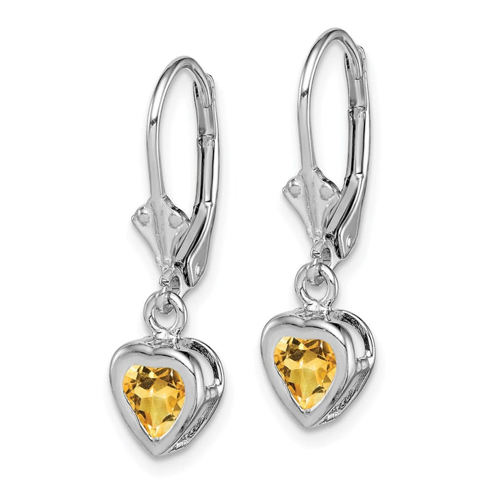 Sterling Silver 5mm Heart Leverback Earrings, view 10 of 20