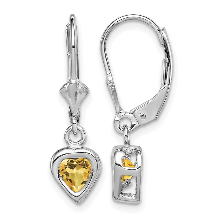 Sterling Silver 5mm Heart Leverback Earrings, view 9 of 20