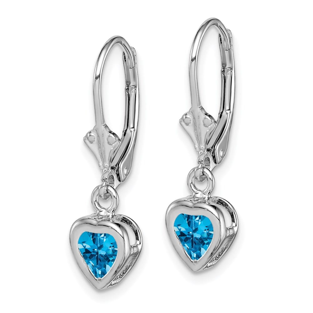 Sterling Silver 5mm Heart Leverback Earrings, view 6 of 20