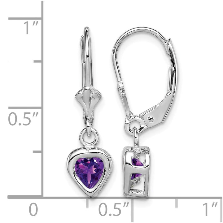 Sterling Silver 5mm Heart Leverback Earrings, view 4 of 20