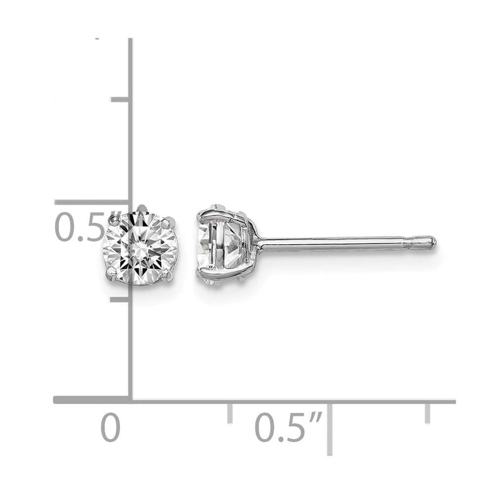Sterling Silver 5mm Round CZ Stud Earrings