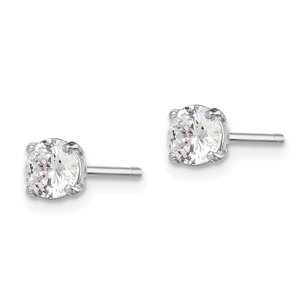 Sterling Silver 5mm Round CZ Stud Earrings