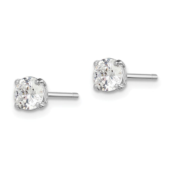 Sterling Silver 5mm Round CZ Stud Earrings