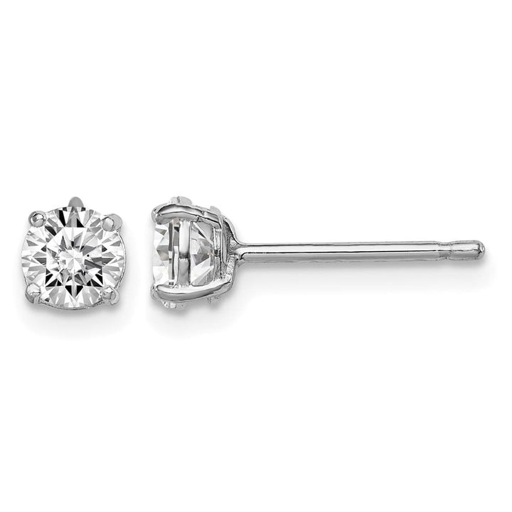 Sterling Silver 5mm Round CZ Stud Earrings