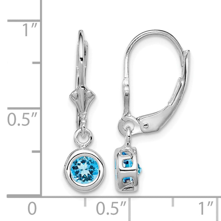 Sterling Silver 5mm Round Leverback Earrings, view 8 of 16