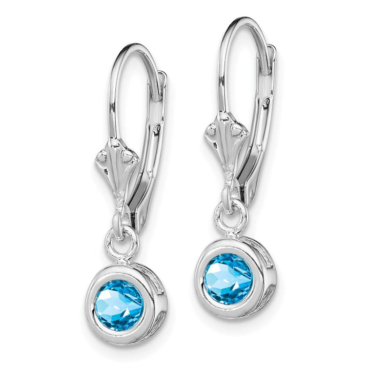 Sterling Silver 5mm Round Leverback Earrings, view 6 of 16