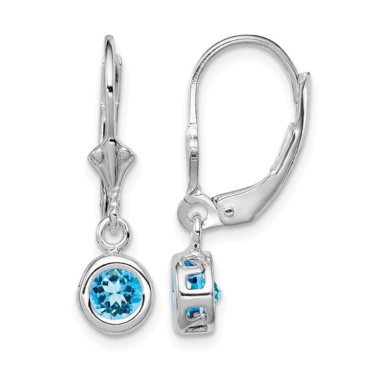 Sterling Silver 5mm Round Leverback Earrings, view 5 of 16