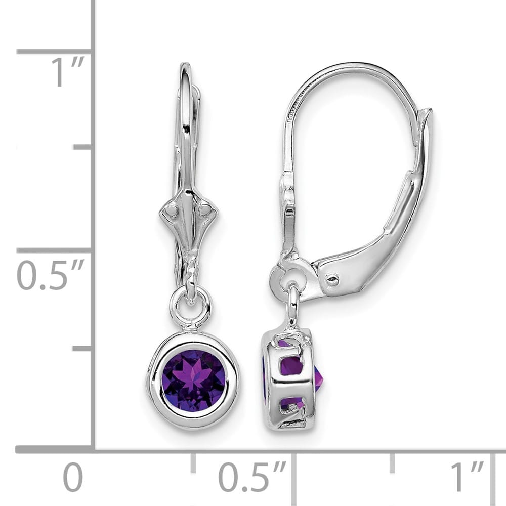 Sterling Silver 5mm Round Leverback Earrings, view 4 of 16