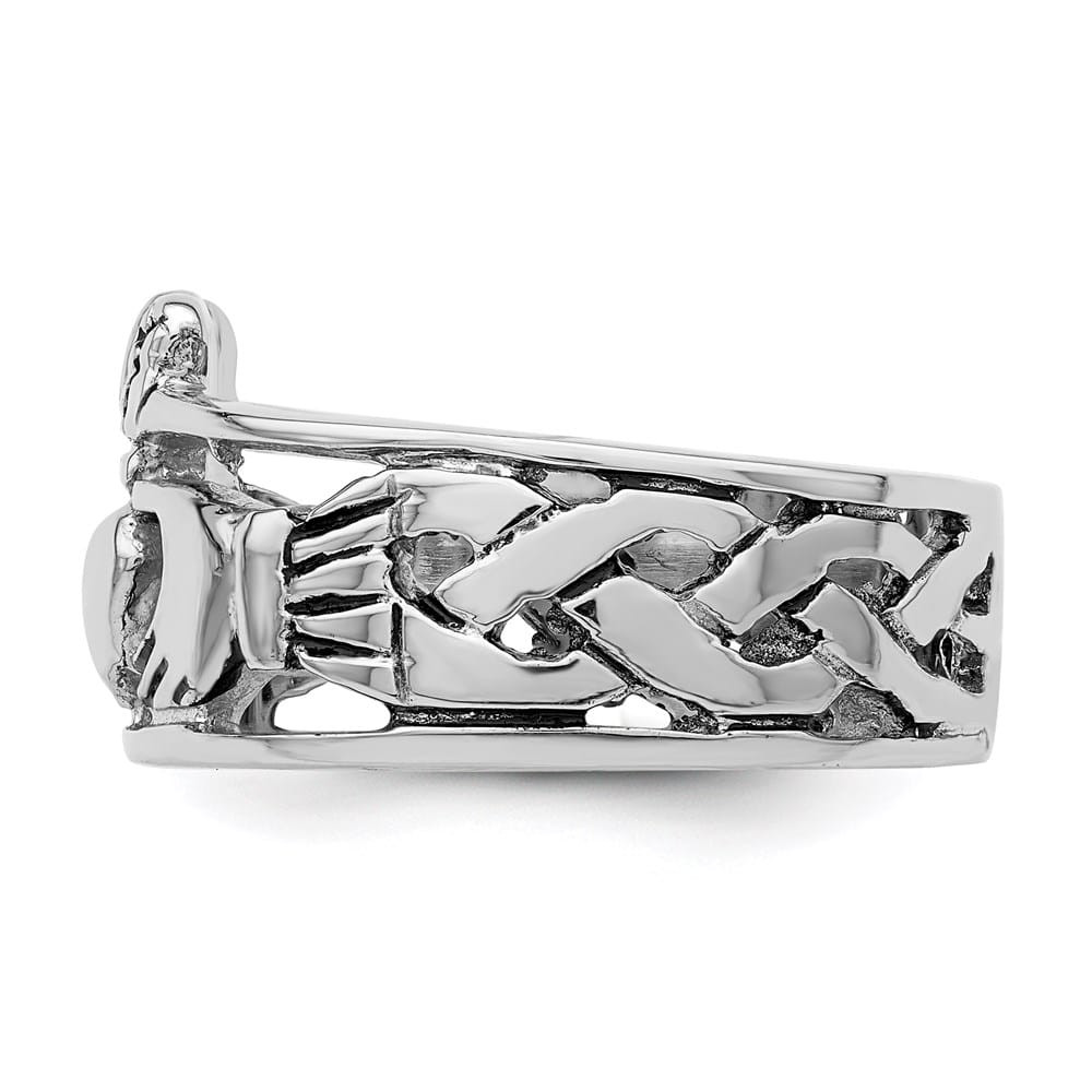 Sterling Silver 6.1 mm Antiqued Claddagh Ring