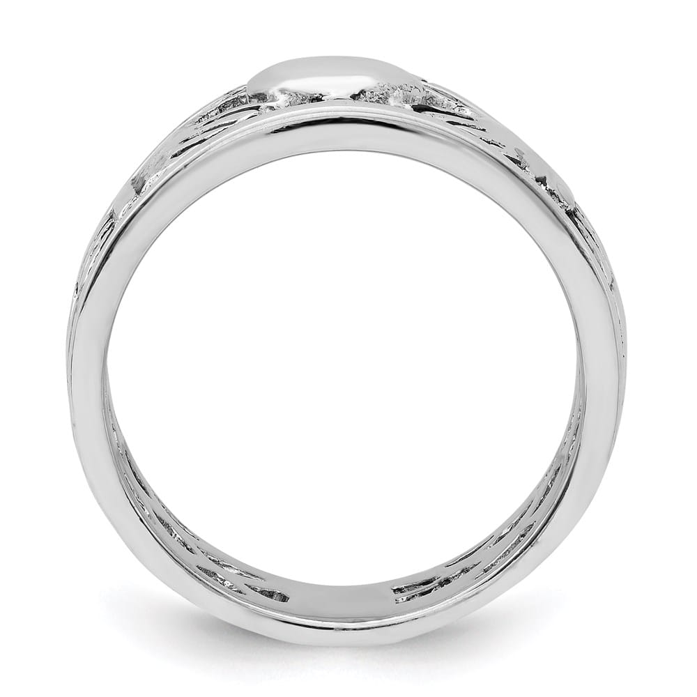 Sterling Silver 6.1 mm Antiqued Claddagh Ring
