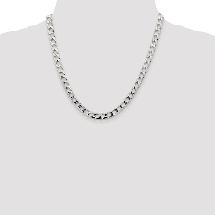 Sterling Silver 6.25mm D.C. Square Curb Chain Size 20