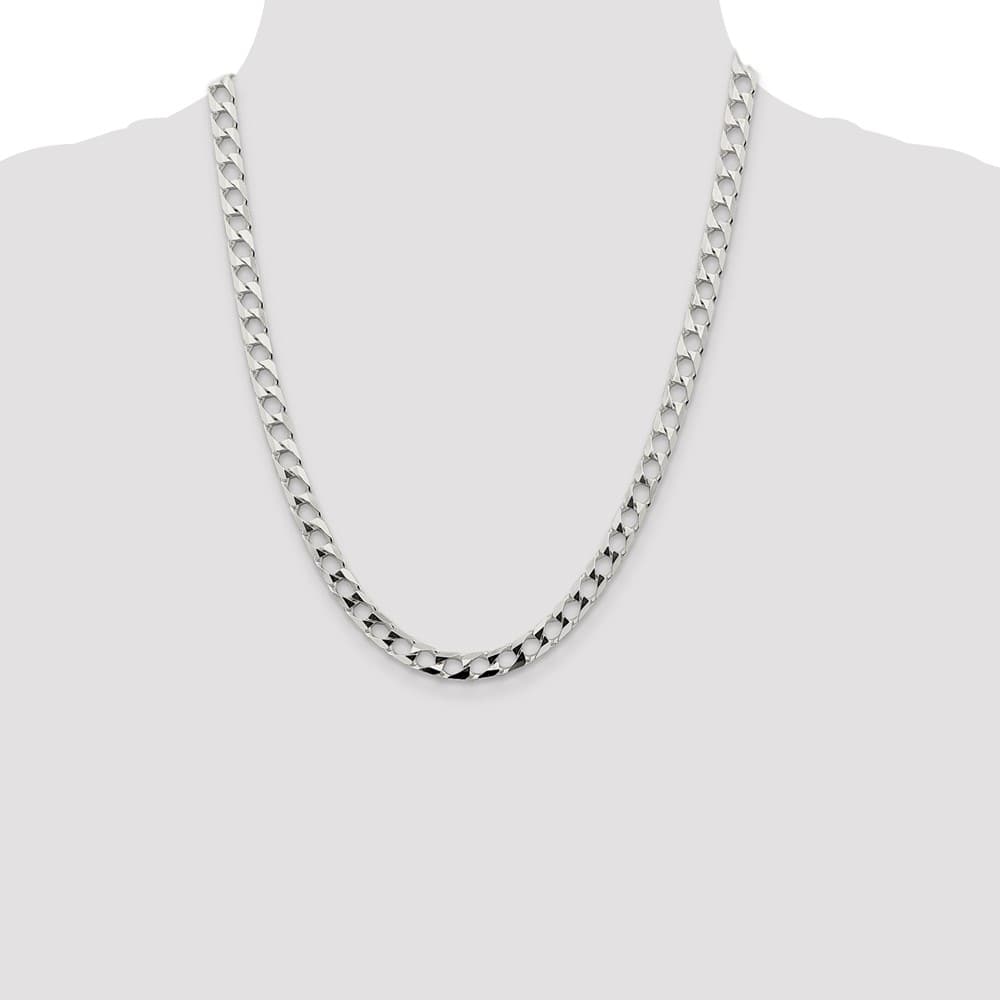 Sterling Silver 6.25mm D.C. Square Curb Chain Size 22