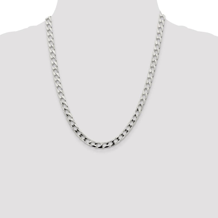 Sterling Silver 6.25mm D.C. Square Curb Chain Size 22