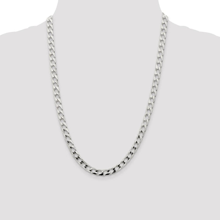 Sterling Silver 6.25mm D.C. Square Curb Chain Size 24