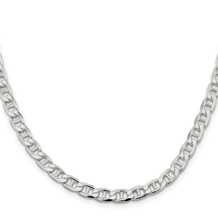Sterling Silver 6.5mm D.C. Flat Anchor Curb Chain 26 Inch