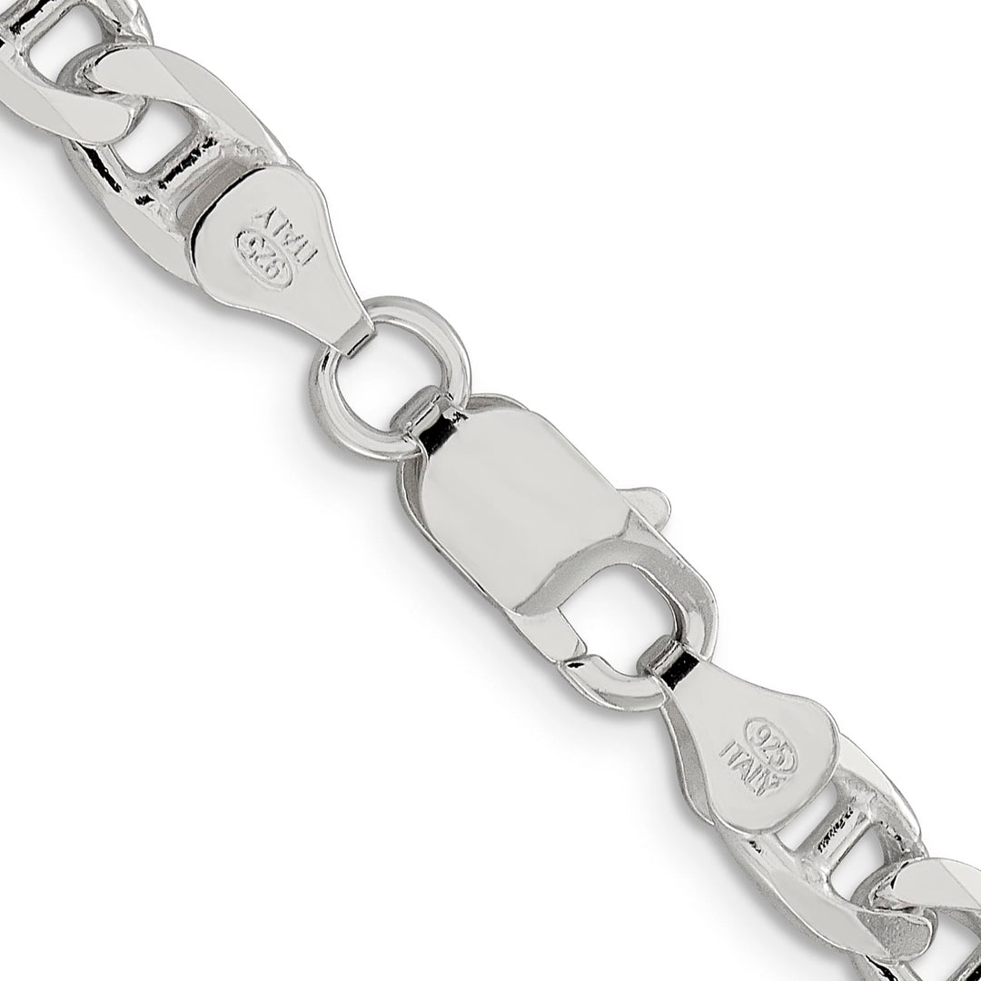 Sterling Silver 6.5mm D.C. Flat Anchor Curb Chain 26 Inch