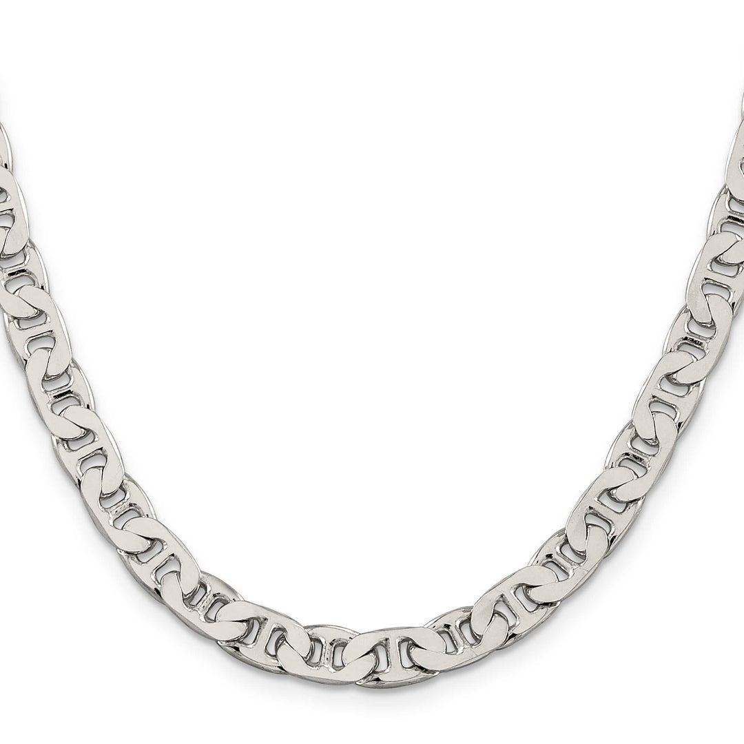 Sterling Silver 6.5mm Flat Anchor Chain 26 Inch