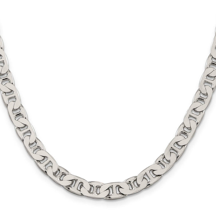 Sterling Silver 6.5mm Flat Anchor Chain 26 Inch
