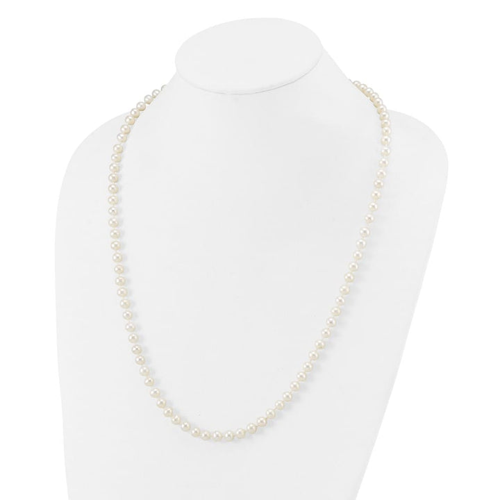 Sterling Silver 6-7mm White Near-Round Cultured Pearl 24 inch Necklace