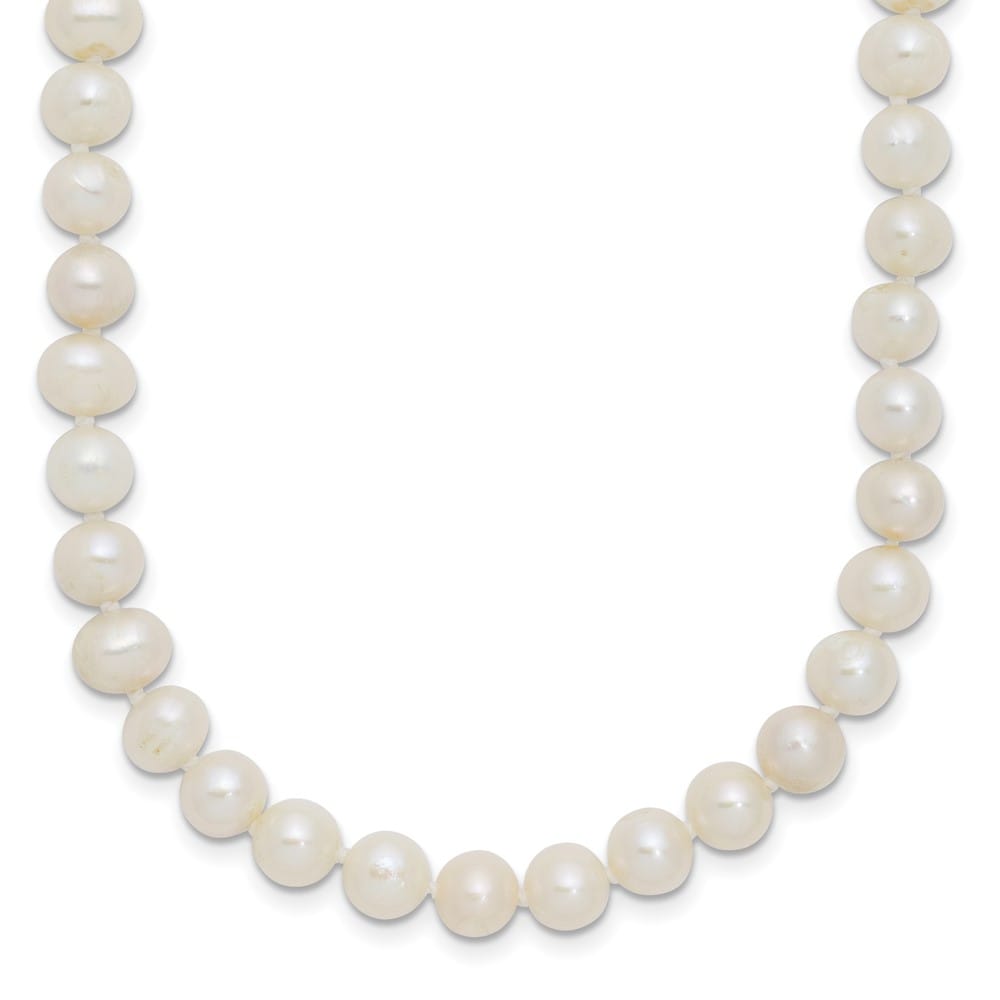 Sterling Silver 6-7mm White Near-Round Cultured Pearl 24 inch Necklace