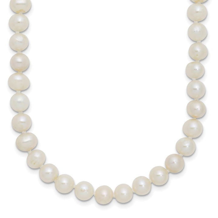 Sterling Silver 6-7mm White Near-Round Cultured Pearl 24 inch Necklace