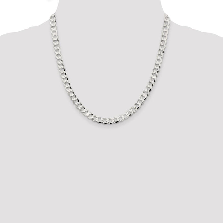Sterling Silver 6.8mm Flat Curb Chain Size 20