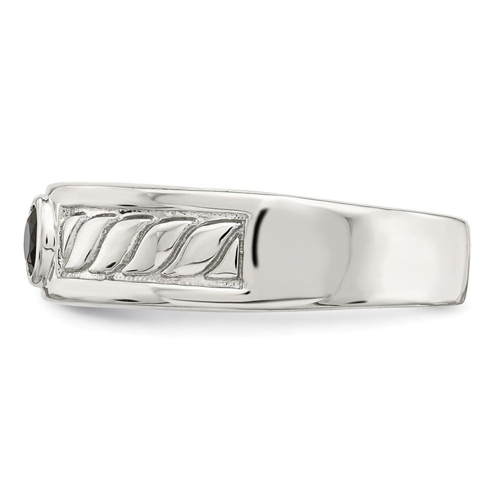 Sterling Silver 6.95 mm Onyx Men's Ring