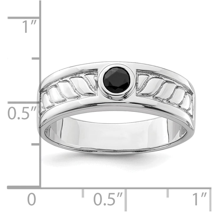 Sterling Silver 6.95 mm Onyx Men's Ring