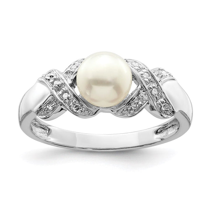Sterling Silver 6 mm Freshwater Cultured Button Pearl Ring Size 6