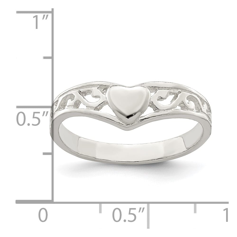 Sterling Silver 6 mm Heart Ring