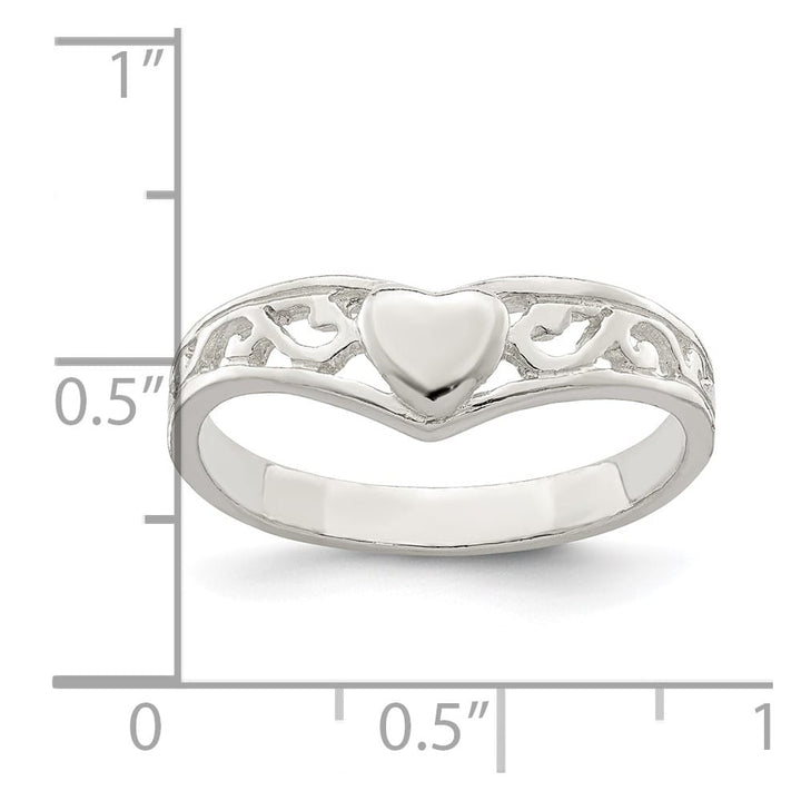 Sterling Silver 6 mm Heart Ring