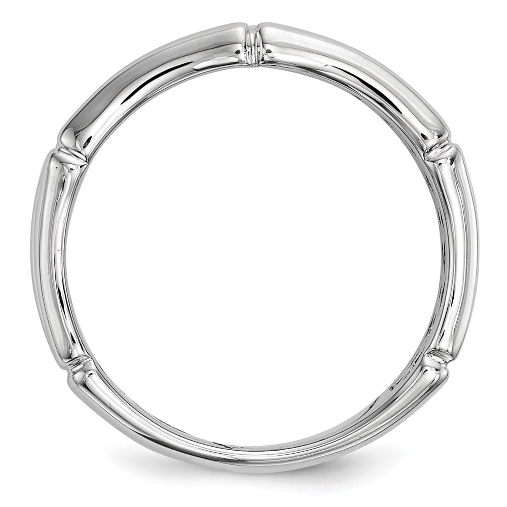 Sterling Silver 6 mm White Night Black Diamond Men's Ring