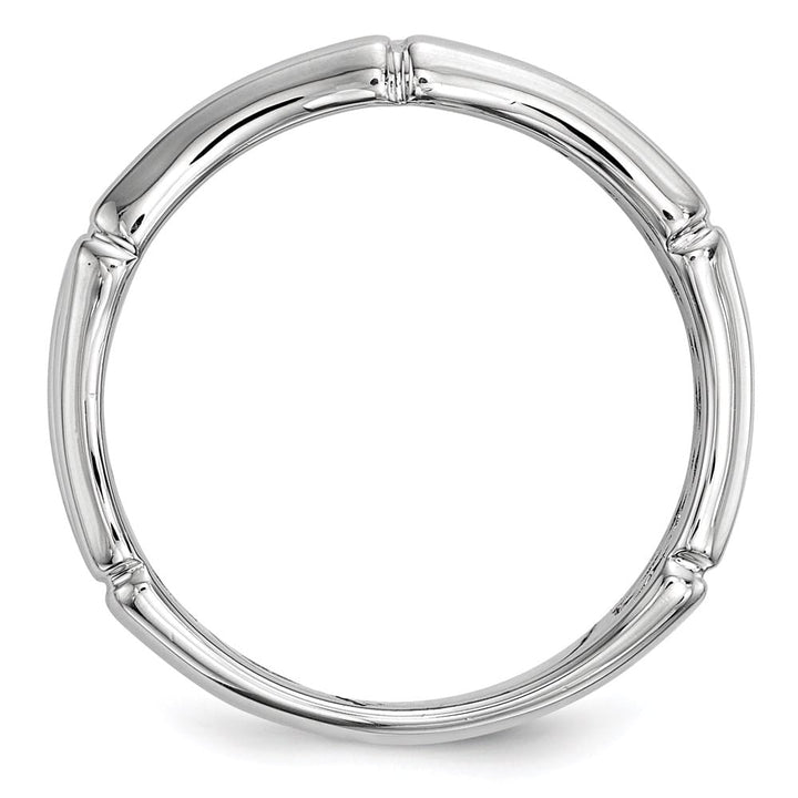 Sterling Silver 6 mm White Night Black Diamond Men's Ring