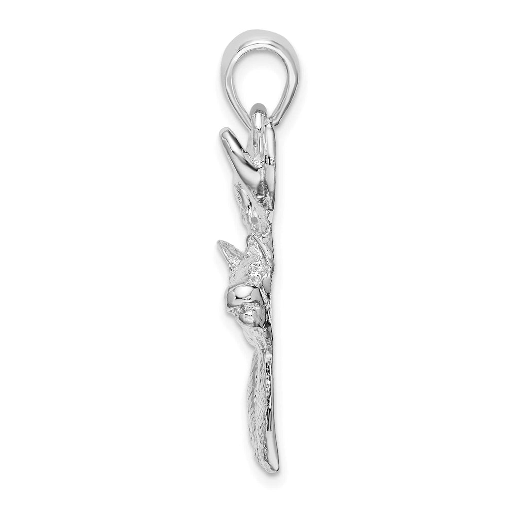 Sterling Silver 6-point Buck Deer Head Profile Pendant